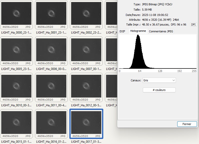 Histogramme image brute